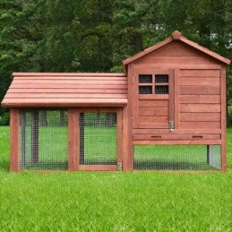 Cage Clapier Enclos lapin Exterieur en Bois de pin de Haute Qualite pour  lapins petits animaux 138 x 65 x 120 cm Modele : 032 F
