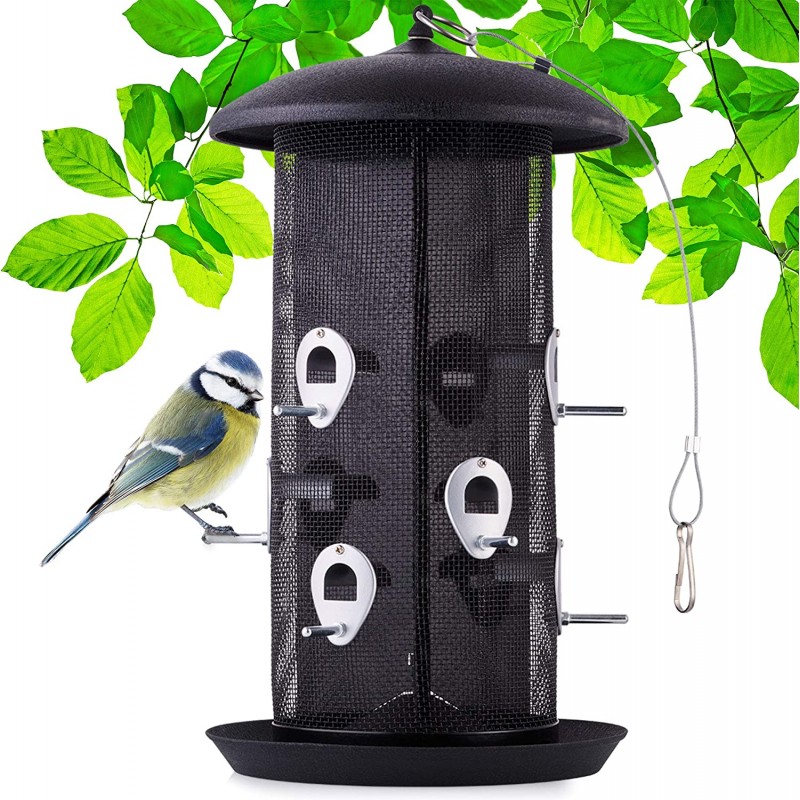 Mangeoire à oiseaux extérieure Grande capacité Mangeoire à oiseaux  suspendue Distributeur de graines pour oiseaux Maison d'oiseau extérieure  pour balcon de jardin