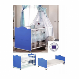 Matelas Set de lit complète hibou bleu Sommier à lattes 120 x 60 cm Berceau lit bébé 