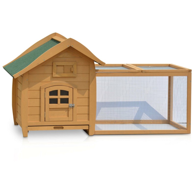 Cage clapier enclos lapin extérieur en bois haute qualité pour lapins  petits animaux- modèle : 087 alpine 180x62x72cm