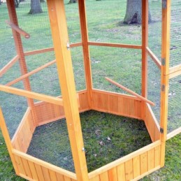 Volière Cage à oiseaux en bois de haute qualité 122x58x177cm pour intérieur  et extérieur –Modèle « Apollo XL 304 »