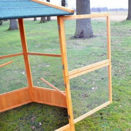 Volière Cage à oiseaux en bois de haute qualité 122x58x177cm pour intérieur  et extérieur –Modèle « Apollo XL 304 »